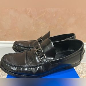 Black Louis Vuitton Leather Loafers Size 9